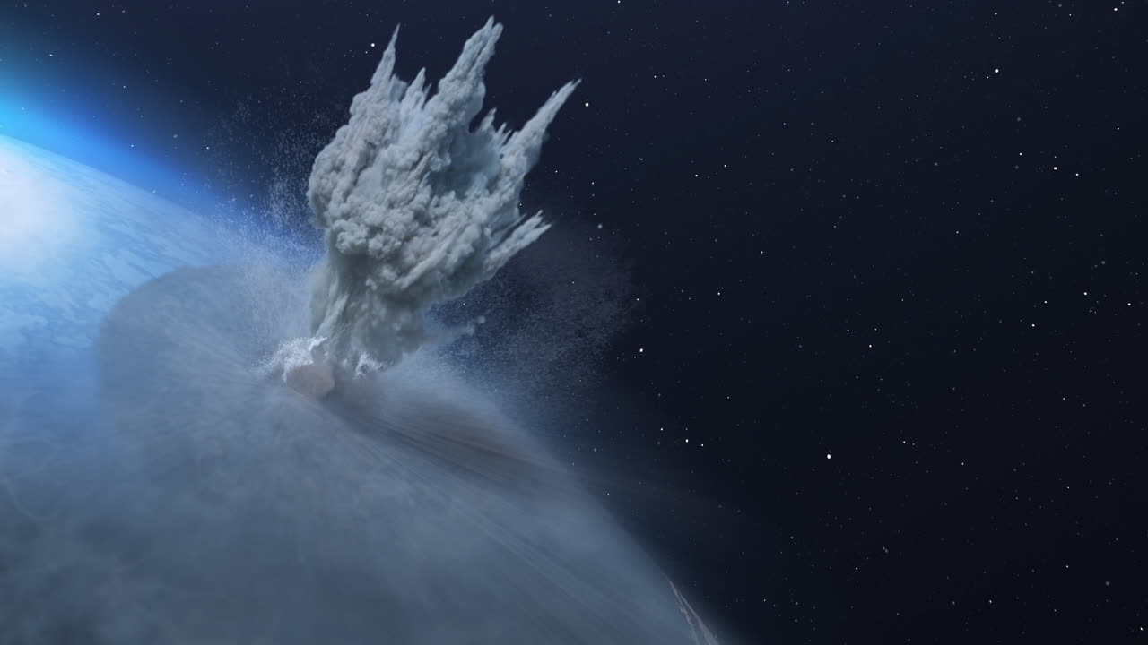 impacto de un asteroide en un planeta