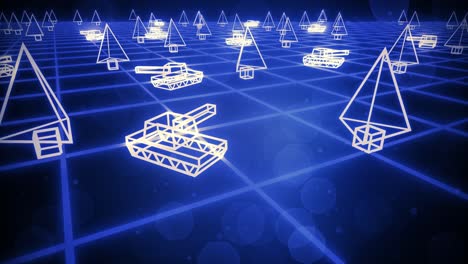 juego retro de los años 80 tanques vhs cinta de video guerra batalla vectorial arcade tron wireframe 4k
