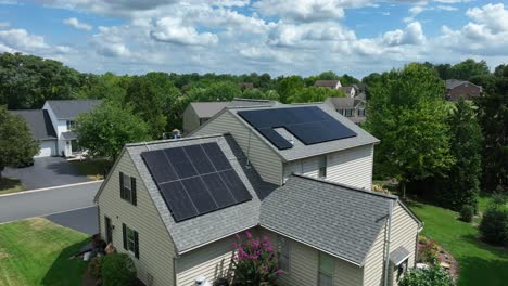 Solar-panels-on-south-facing-roof-of-American-home