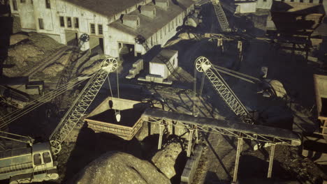 excavation equipment at a mining site in a historical industrial area