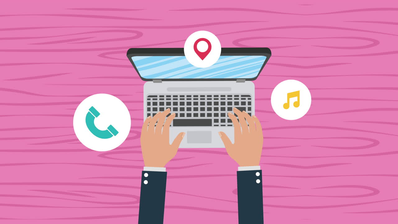 computadora portátil dispositivo portátil tecnología de animación