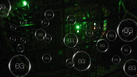 animación de texto 6g, procesamiento de datos digitales a través de servidores informáticos