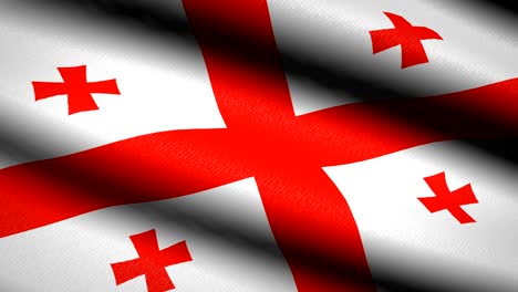 georgia flag waving textile textured background. seamless loop animation. full screen. slow motion. 4k video