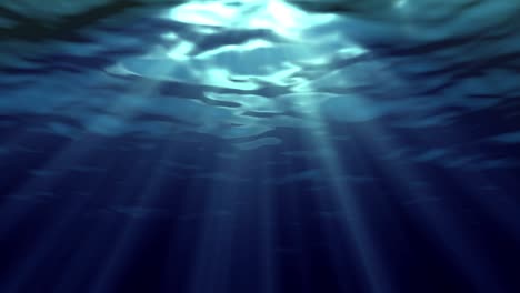 animation of underwater view of rays of sunlight shining on the surface of the water, artsy conceptual underwater digital render, seamless loop