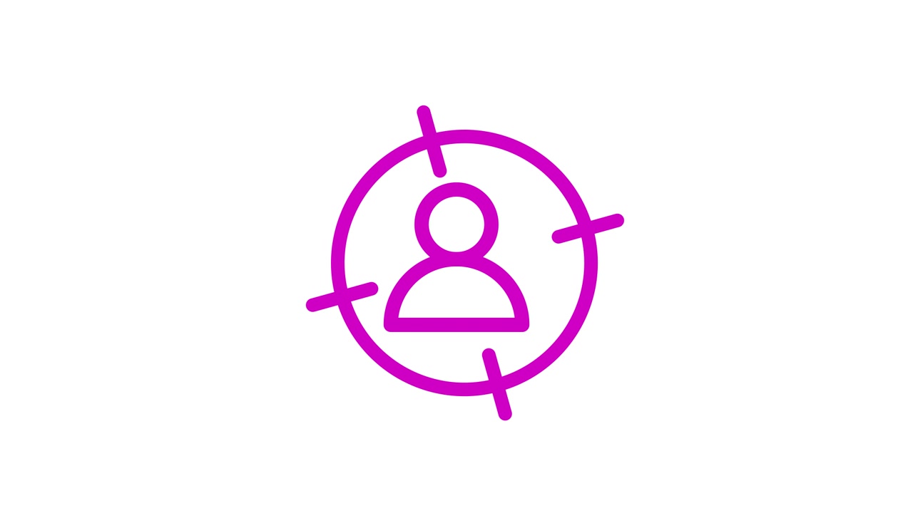 Animiertes Magenta Personen-Icon im Zielsymbol