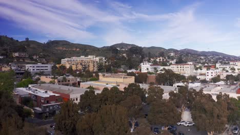 aerial rising and panning shot of ventura, california