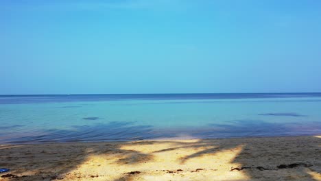 palms casting a shadow on the pristine sandy beach