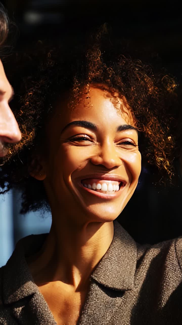 A Joyful Expression of Happiness and Connection in a Brightly Lit Setting, Showcasing a Radiant Smile and Positive Vibes Through Genuine Interaction