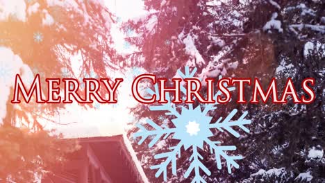 Animation-of-merry-christmas-text-over-winter-scenery