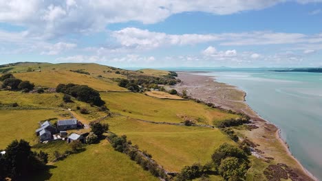 Slow-moving-drone-shot-of-the-beautiful-Afon-Dwyryd-estuary-in-North-Wales