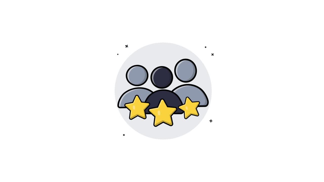 Animated User Rating Icon with Stars
