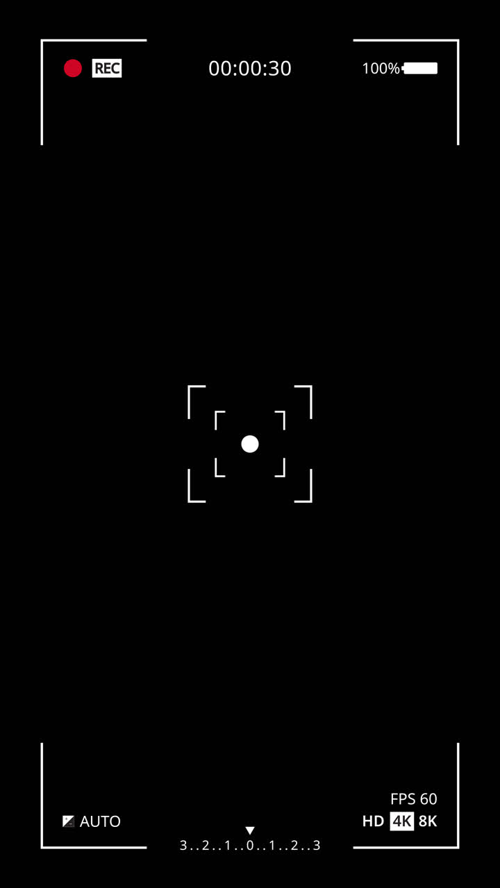 Digital Camera Recording Interface Overlay on Black Background