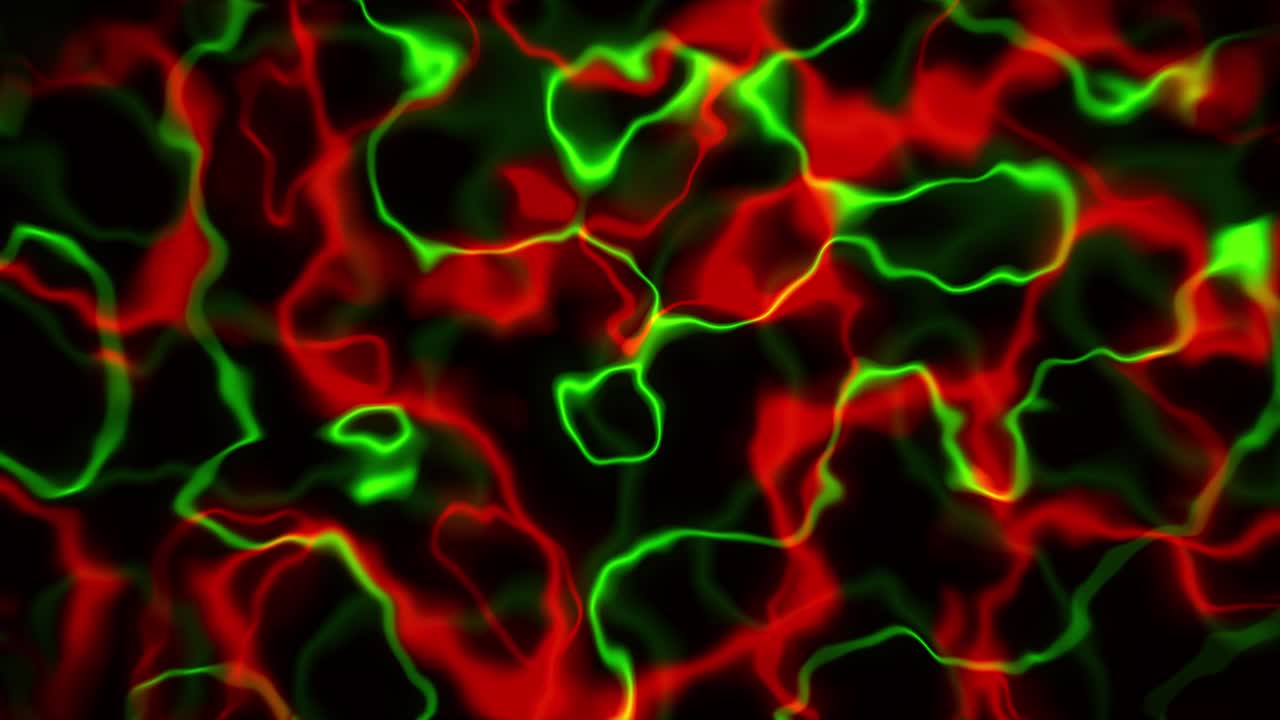 líneas de brillo de neón bucle abstracto animación 3d partículas células sanguíneas luz gráficos de movimiento arrugas arterias vena energía fondo negro efecto visual color arte líquido 4k limón rojo