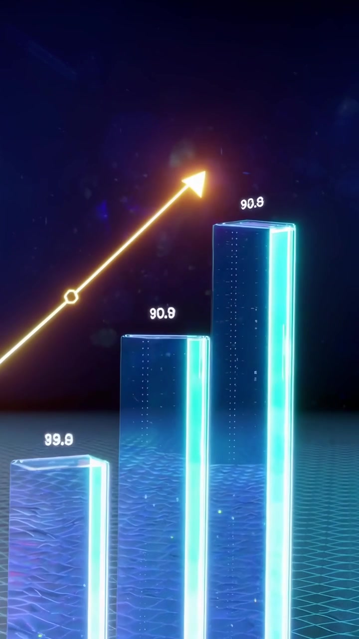 Animated 3D Bar Chart Showing Financial Growth and Success