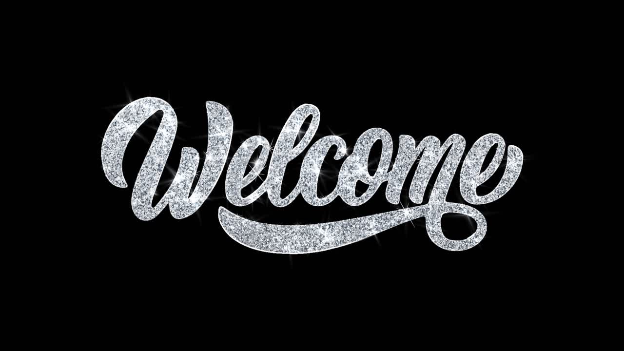 Welcome Glitter Text Graphic Design