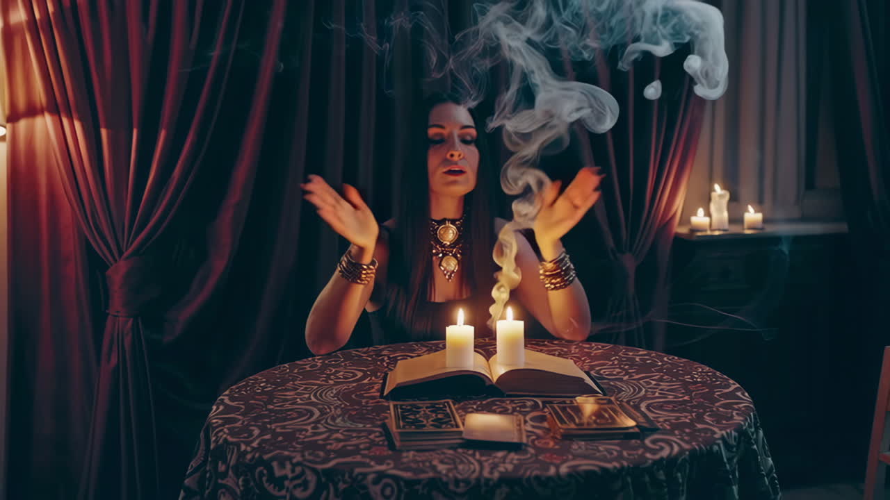 Woman practicing magic