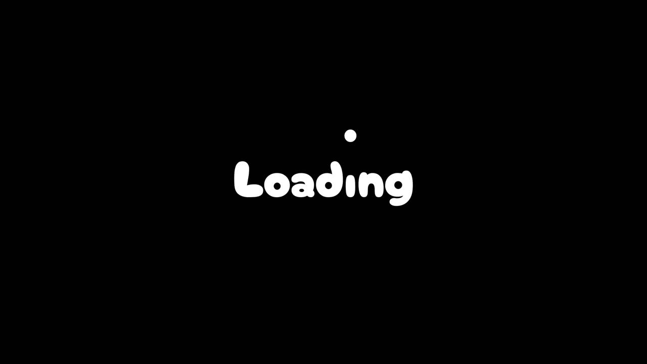 Simple White Loading Text Animation on Black Background
