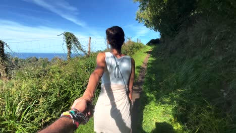 pov instagram couple holding hand