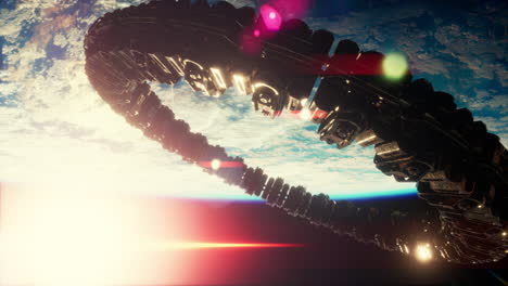 nave espacial ufo flotando en el cielo elementos proporcionados por la nasa