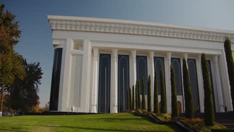 grand white building with classical architecture