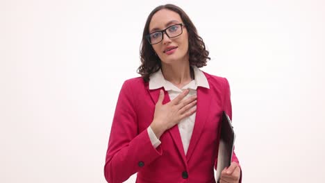 businesswoman expressing various emotions