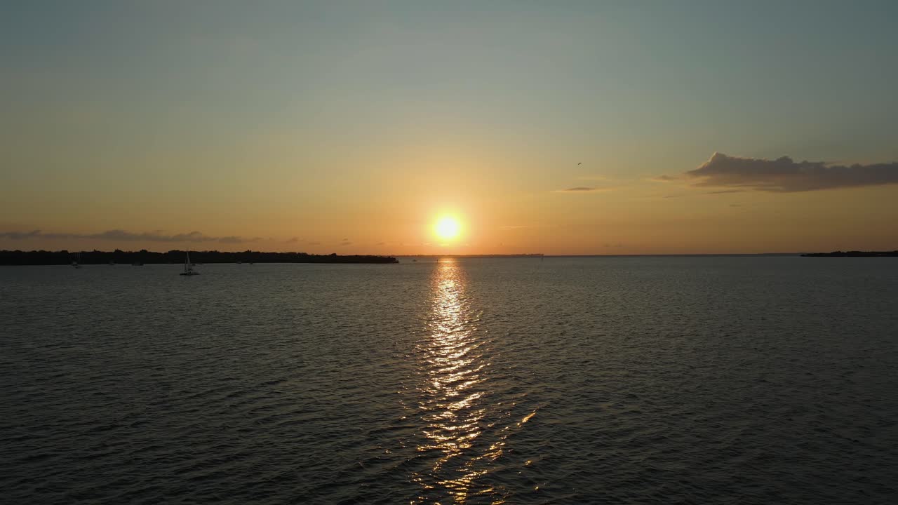 Manatee River Sunset View of De Soto National Memorial and Boats Dolly Back