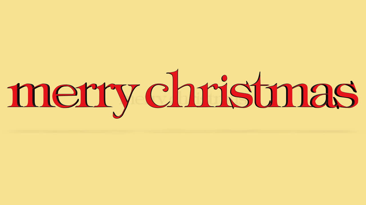 Rolling Merry Christmas text on yellow gradient