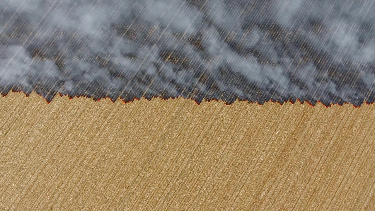 Aerial View of Controlled Agricultural Field Burning