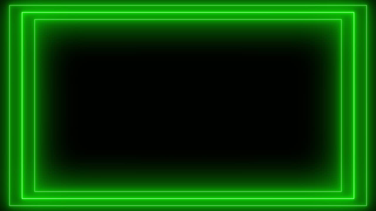 추상적인 네온 녹색 프레임 끝없는 터널