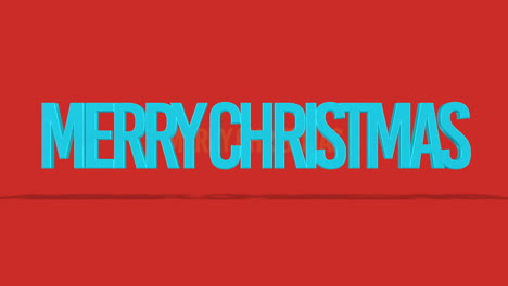 rolling merry christmas text on red gradient