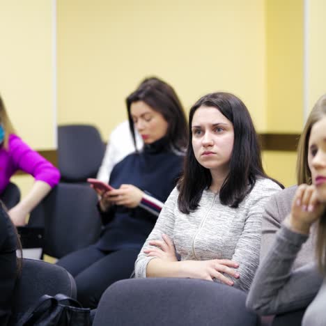 seminar room with attendee