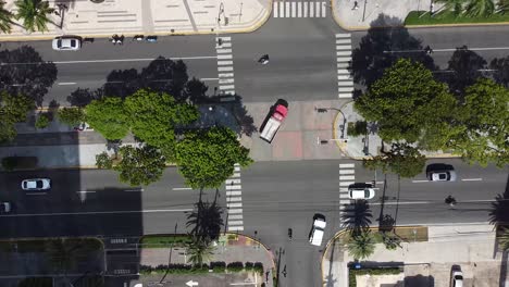 drone shot on the main street of santo domingo, churchill avenue