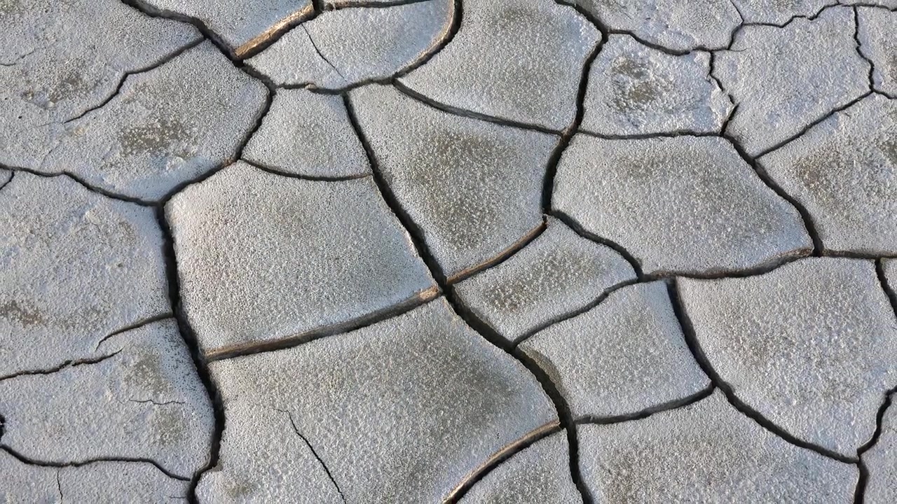 Close-up of Dry Cracked Earth in Arid Landscape