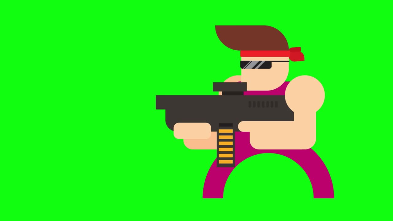 Gangster shooting a machine gun.