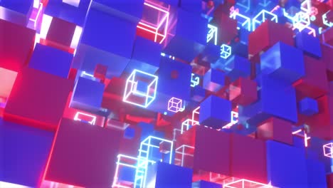 abstract neon cubes background