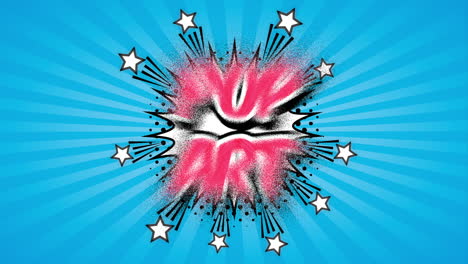 animación de estilo pop art de explosión