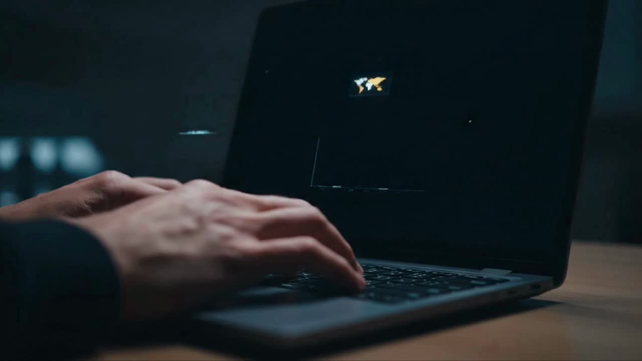 человек печатает на ноутбуке