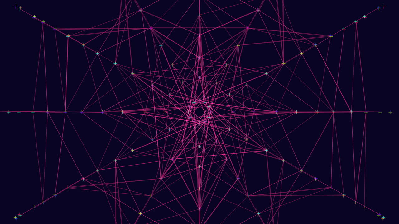 Interconnected web of lines and dots creates intricate pattern