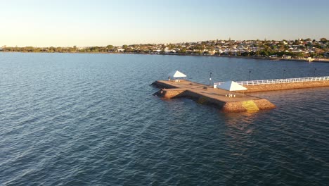 jetty at sunset aerial