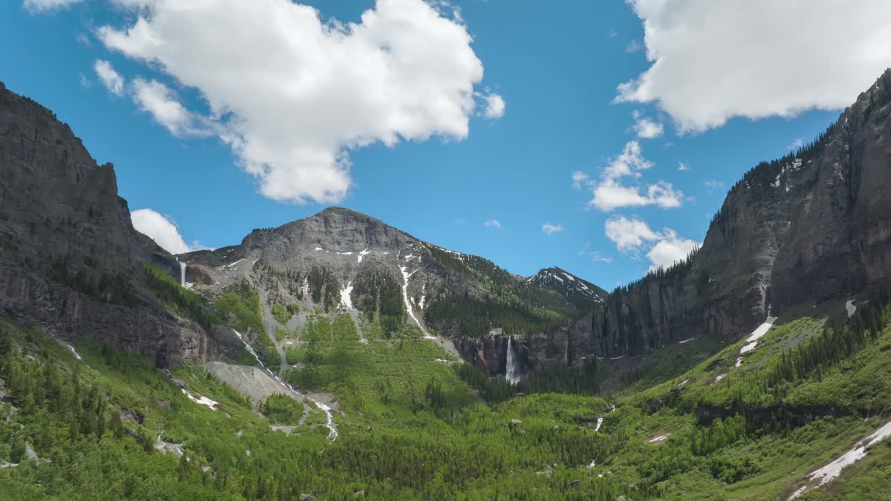 Premium stock video - Clouds drifting over the mountain peaks ...