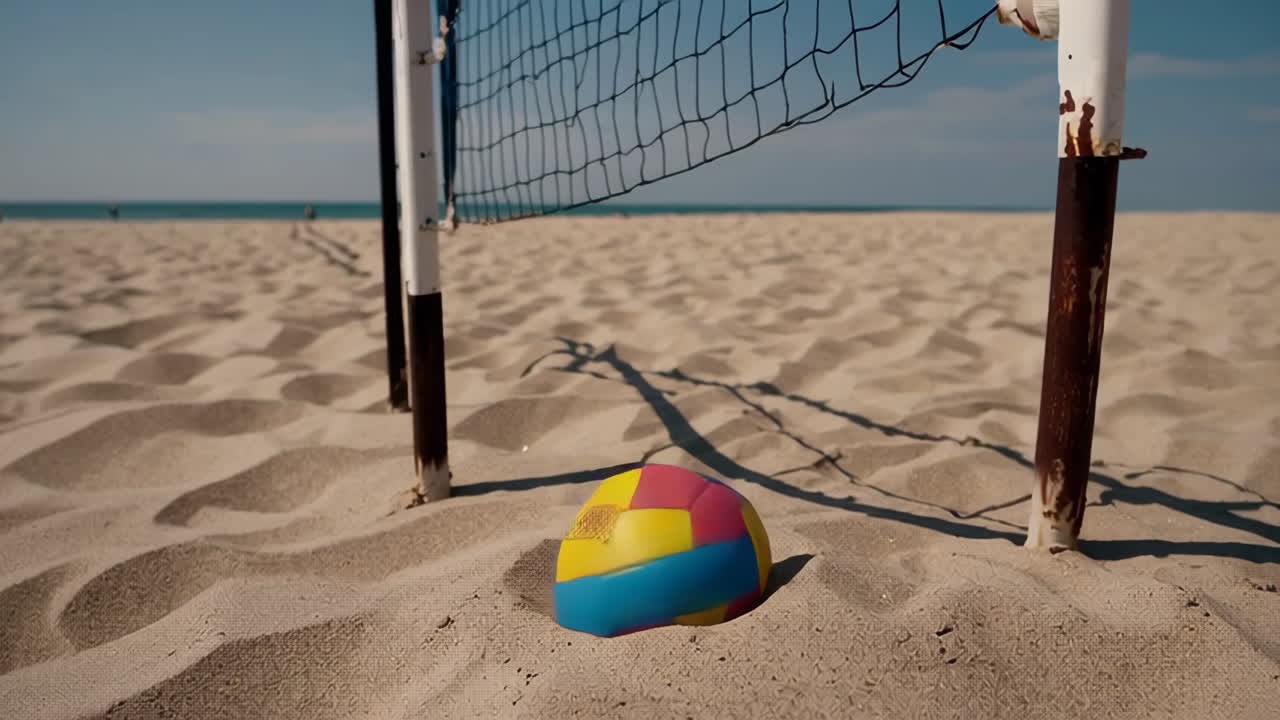 Beach scene with a beach ball