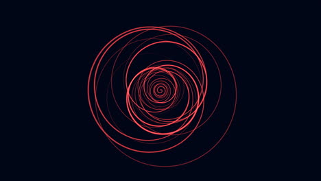 Energetic red swirls dynamic circular pattern on black