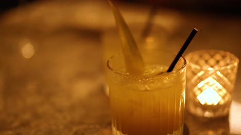 delicious cocktails by candlelight