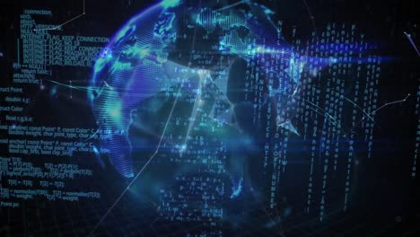 digital rotating globe with interface codes