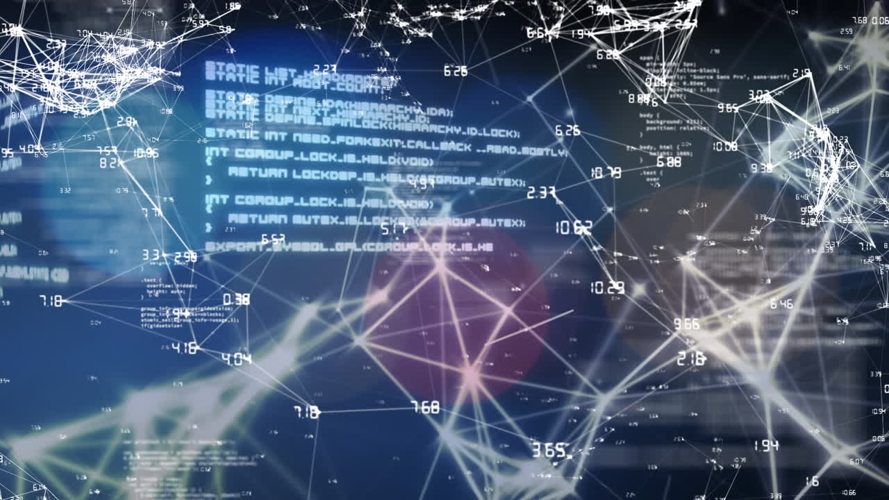 анимация созвездий и обработка данных на синем и черном фоне