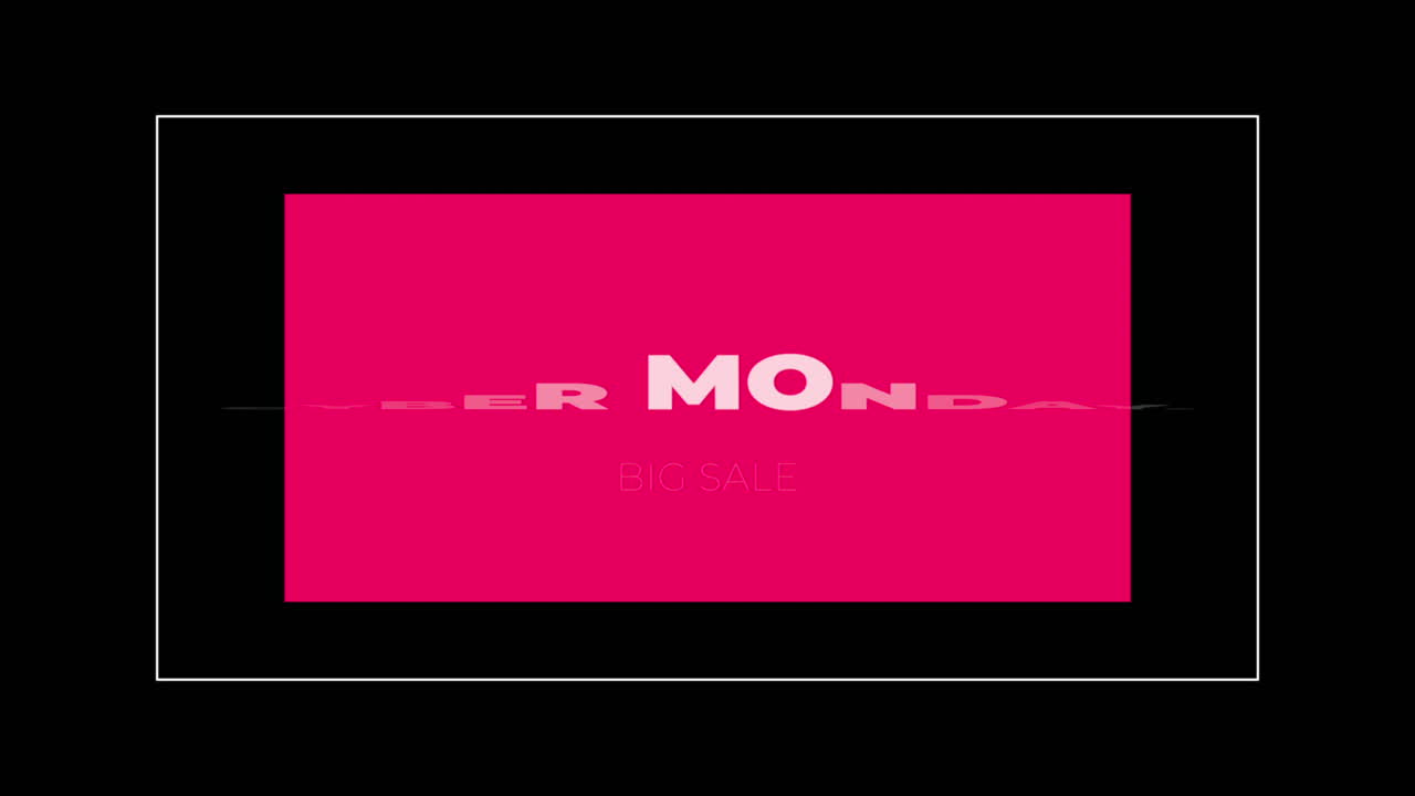 Cyber Monday in cornice rossa su gradiente moderno nero