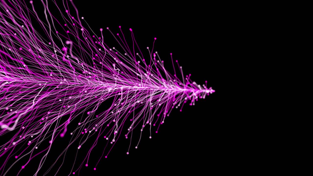 검은색 블랙그라운드에 추상적인 분홍색 가지