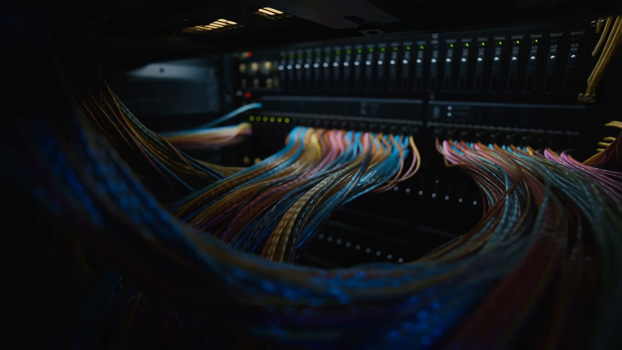 Colorful Cables in a Server Rack