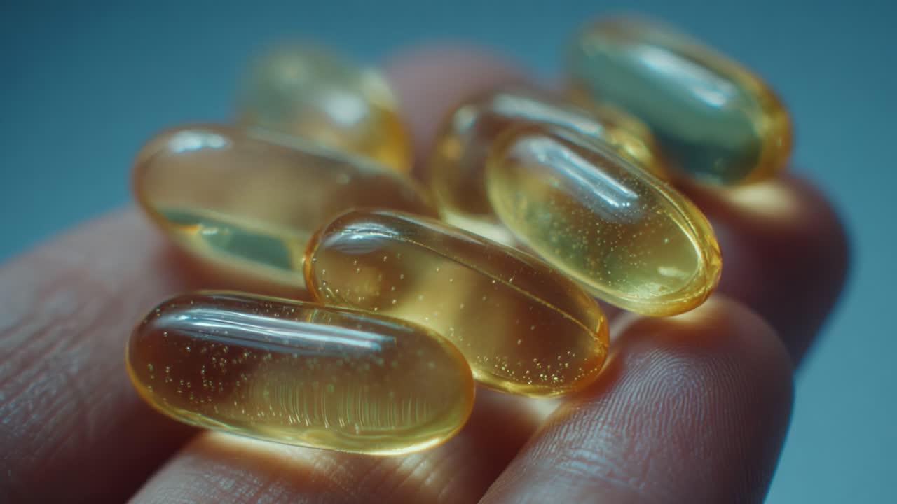 Primo piano di capsule: un'esplorazione di pillole colorate di integratori tenute in mano, che ne mette in mostra i design unici e le bolle, ideale per la salute e il benessere