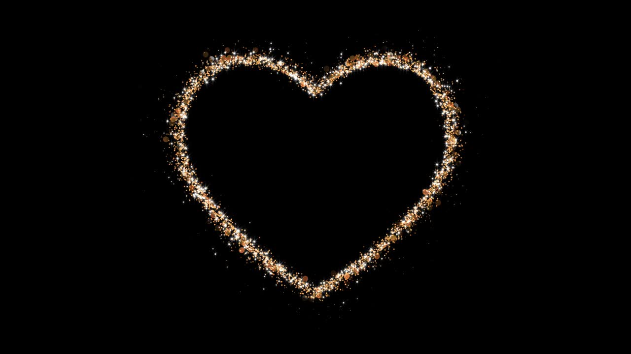 사랑의 표지판 모양의 반이는 입자 - 3d 애니메이션